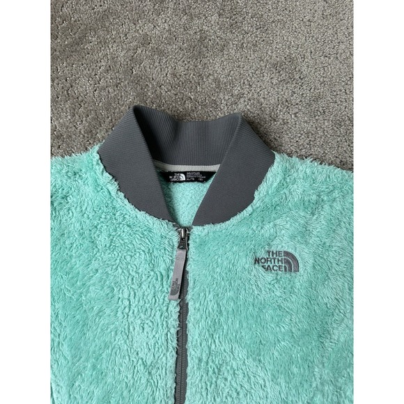 Girls Sweatshirt The North Face Teal Full Zip Fleece Cold Weather, Size XL (18) - Picture 3 of 9